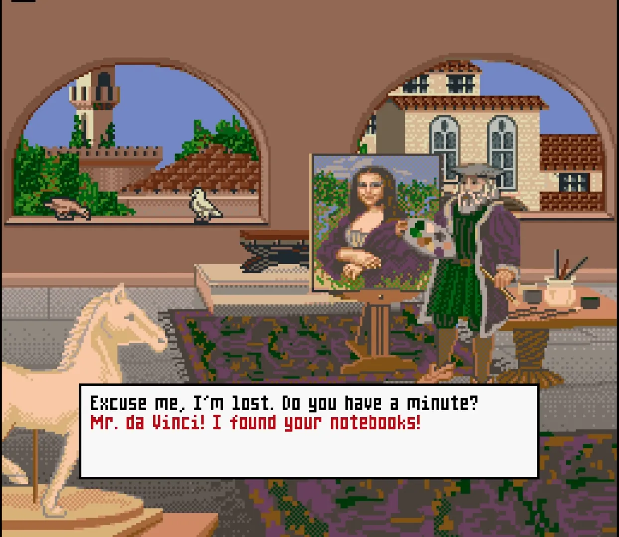 Leonardo da Vinci in his workshop.