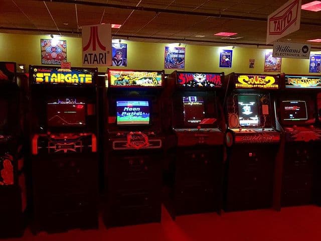 Arcade Cabinets in a row.