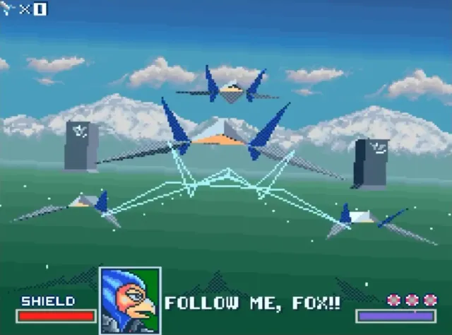 Fox flying in formation with his wingmen