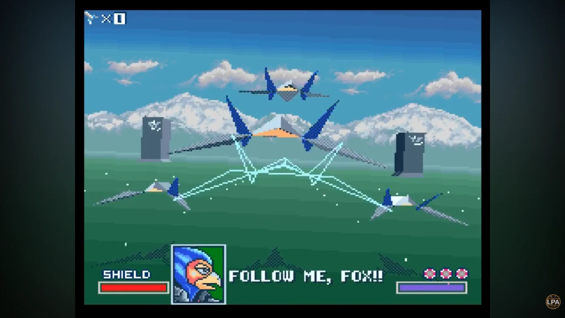 Fox flying in formation with his wingmen