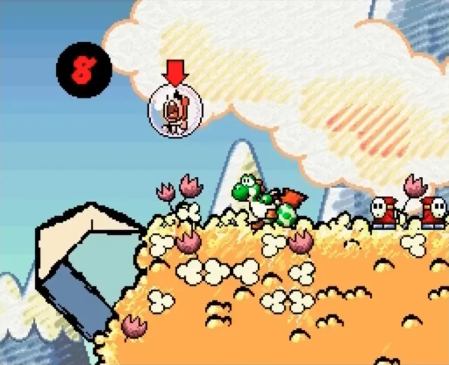 Baby Mario in his protective bubble